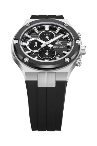 Reloj de cuarzo de silicona, chapado en ion azul y cerámica