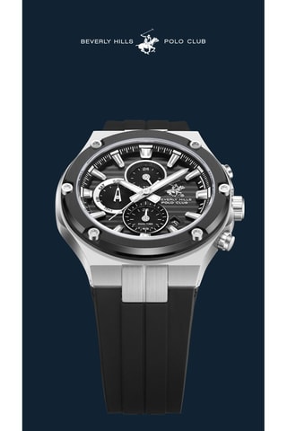 Reloj de cuarzo de silicona, chapado en ion azul y cerámica