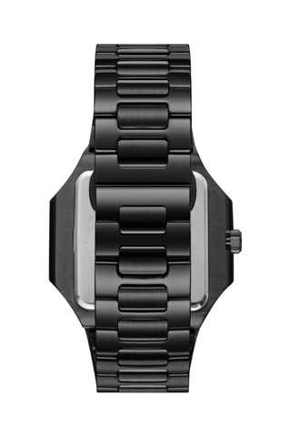 Reloj de cuarzo de metal, chapado en ion negro y cerámica