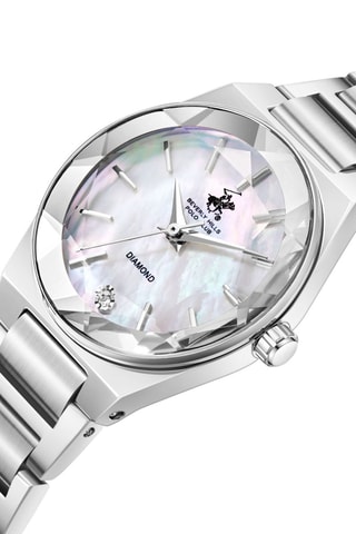 Reloj de metal, cerámica y diamante