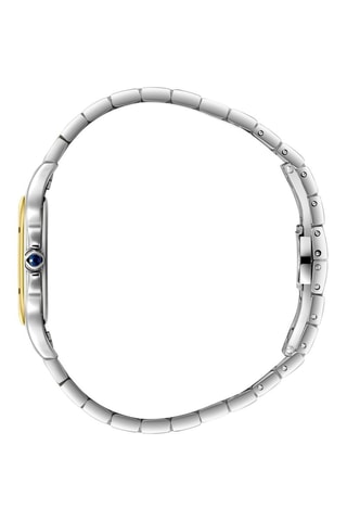 Reloj de cuarzo chapado en ion de oro amarillo y cerámica