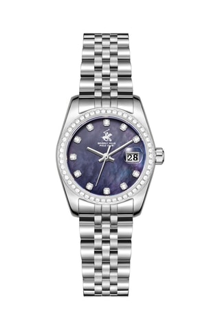 Montre à quartz en métal et céramique