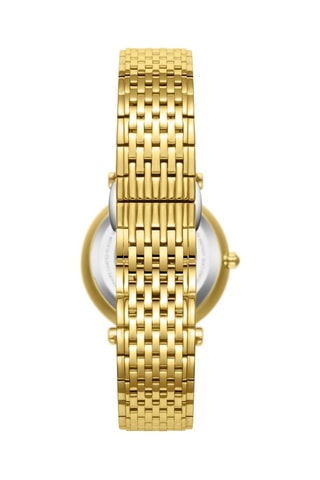 Reloj de cuarzo chapado en ion de oro amarillo, cerámica y diamante