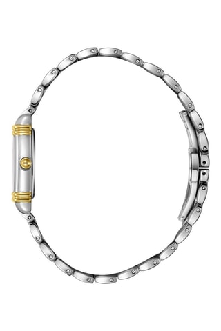 Reloj de cuarzo chapado en ion de oro amarillo y cerámica