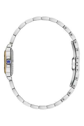 Reloj de cuarzo chapado en ion de oro amarillo, chapado en ion plateado y cerámica