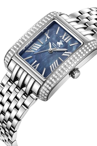 Montre à quartz en métal - Argenté et bleu