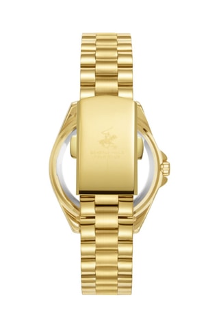 Reloj de cuarzo de acero, nácar, cerámica y diamante - Dorado