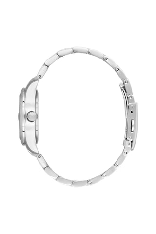 Reloj de cuarzo de acero y cerámica - Plateado