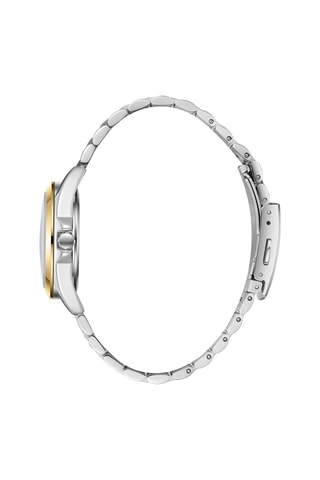 Reloj de cuarzo de acero, cerámica y diamante - Plateado y dorado