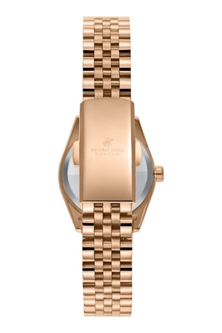 Reloj de cuarzo de metal aleado - Rosa dorado y negro