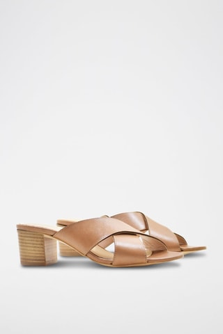 Zoccoli in pelle - Marrone