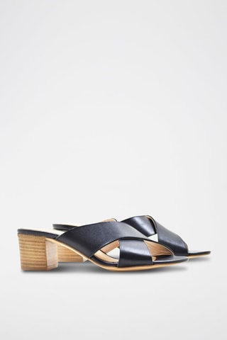 Zoccoli in pelle - Blu