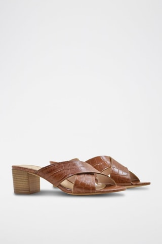 Zoccoli in pelle - Marrone