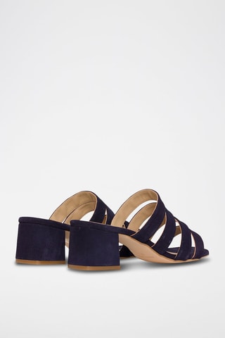 Zoccoli in pelle scamosciata - Blu