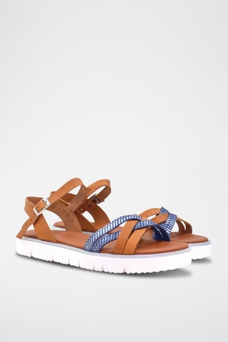 Sandali platform in pelle - Blu