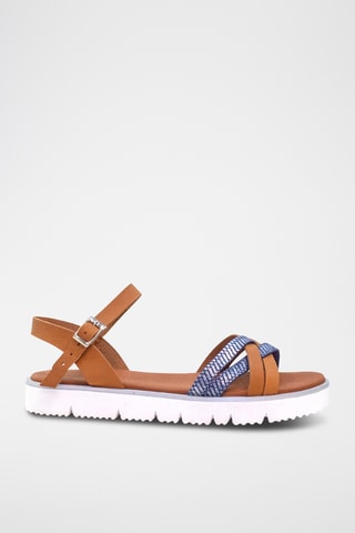 Sandali platform in pelle - Blu