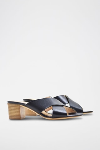 Zoccoli in pelle - Nero