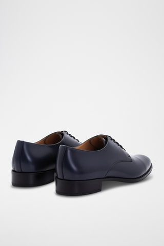 Stringate in pelle nappa - Navy