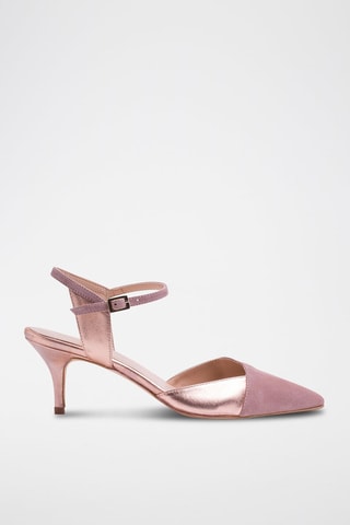 Sandali con tacco in pelle - Nude