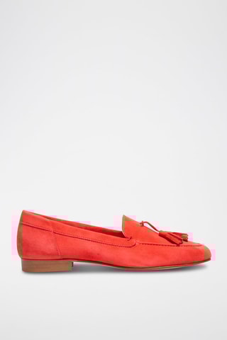 Mocassini in pelle scamosciata - Rosso