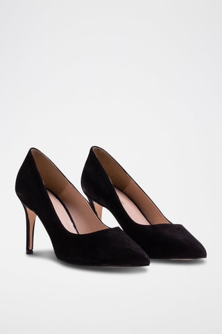 Décolleté in pelle scamosciata - Nero