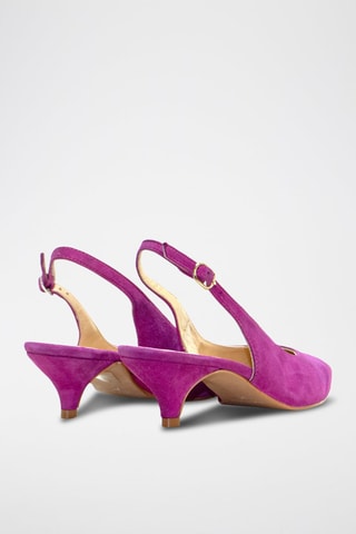 Décolleté slingback in pelle scamosciata - Rosa