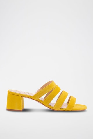 Zoccoli in pelle scamosciata - Giallo