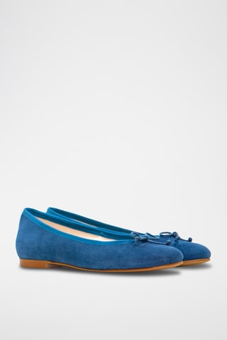 Nubuck Ballerina's - Blauw