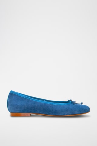Nubuck Ballerina's - Blauw