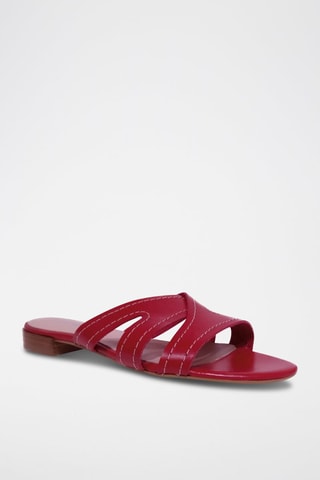 Ciabatte in pelle nappa - Rosso