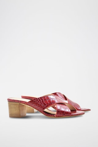 Zoccoli in pelle - Rosso