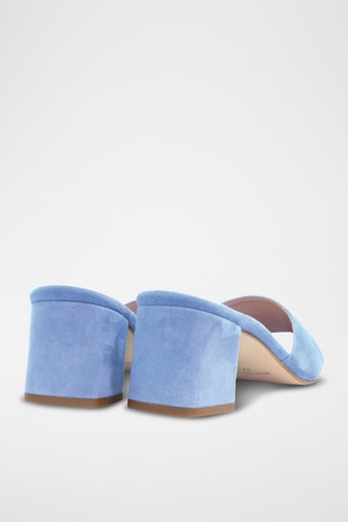 Sandali con tacco in pelle scamosciata - Blu