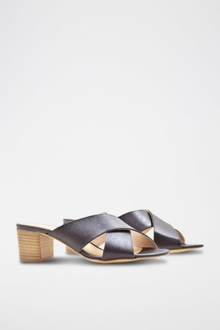 Zoccoli in pelle - Marrone