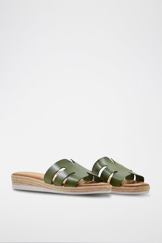 Ciabatte in pelle - Verde