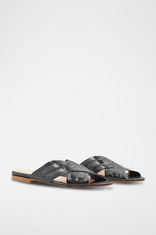 Ciabatte in pelle - Nero