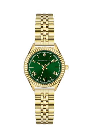 Stalen Quartz Horloge met Diamant - Monica Monaco