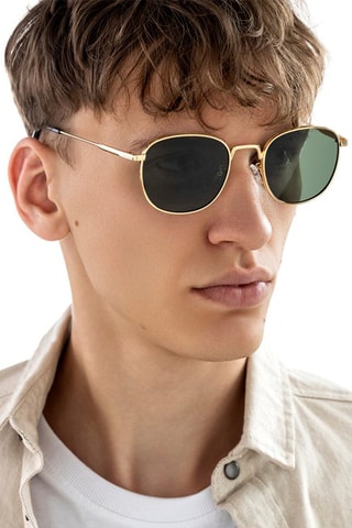 Zonnebril Uniseks - Goudkleurig en groen