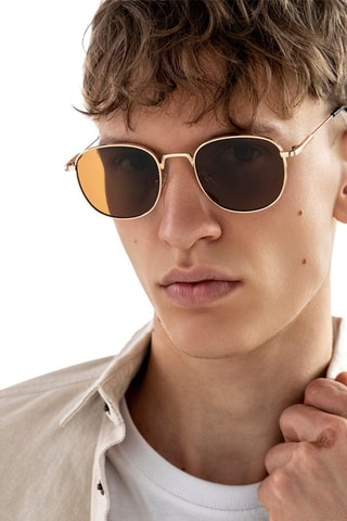Zonnebril Uniseks - Goudkleurig en bruin