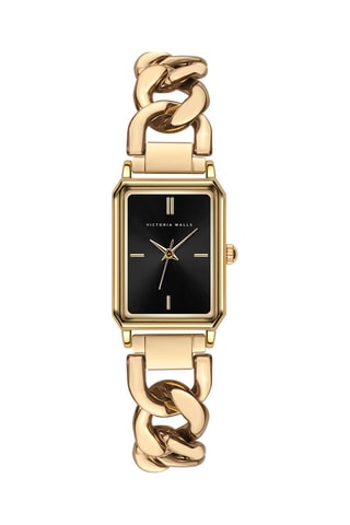 Stalen Quartz Horloge - Goudkleurig en zwart - Victoria Walls