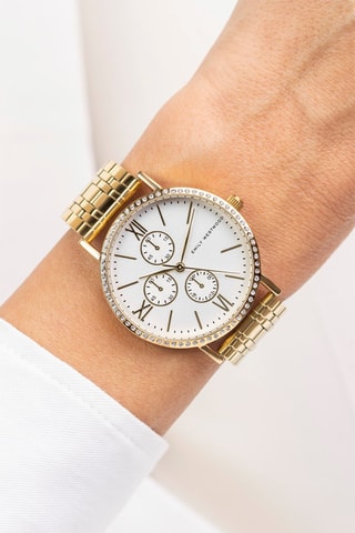 Stalen Quartz Horloge - Goudkleurig - Emily Westwood
