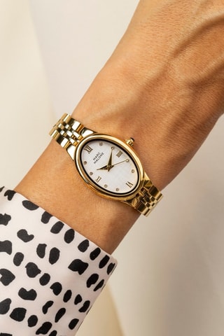 Stalen Quartz Horloge - Goudkleurig - Marc Malone