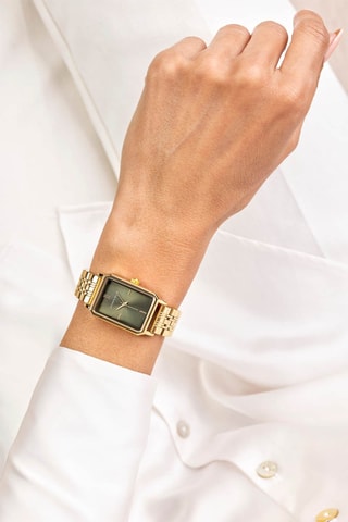 Stalen Quartz Horloge Goudkleurig en Groen - Victoria Walls 