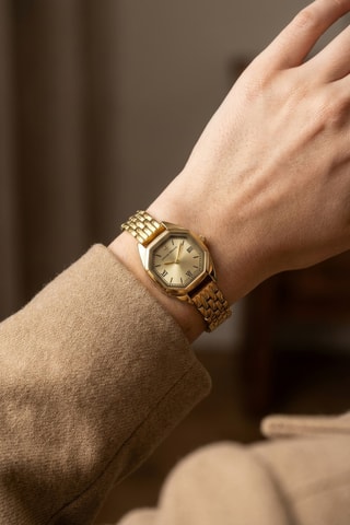 Stalen Quartz Horloge - Goudkleurig