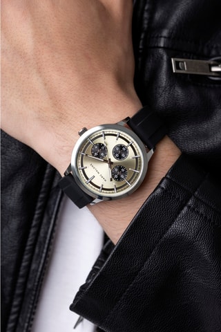 Silicone Quartz Horloge - Zwart - Marc Malone