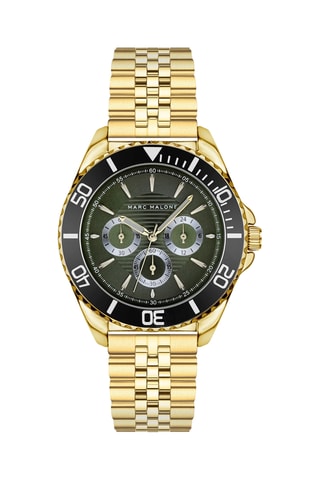 Stalen Quartz Horloge - Chronograaf - Goudkleurig en Zwart