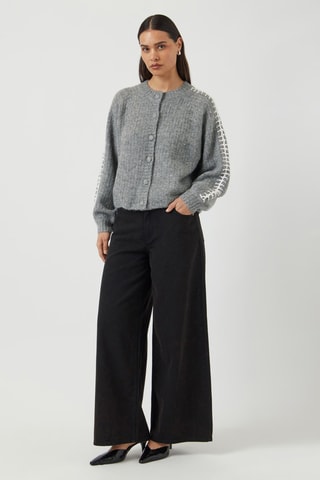 Cárdigan - Gris oscuro jaspeado - Yas