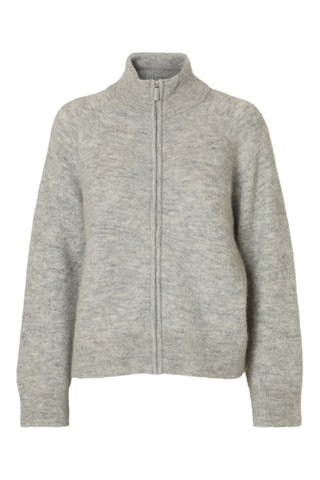 Cárdigan de lana y alpaca - Gris claro - Selected Women