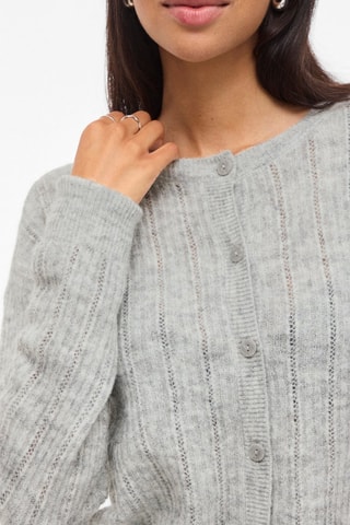 Cárdigan de lana y alpaca - Gris claro jaspeado - Vila