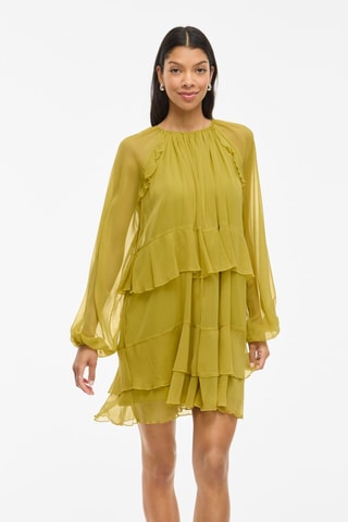 Vestido avolantado - Verde oliva - Vila