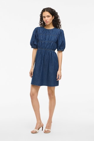 Vestido evasé vaquero - Azul marino - Vila